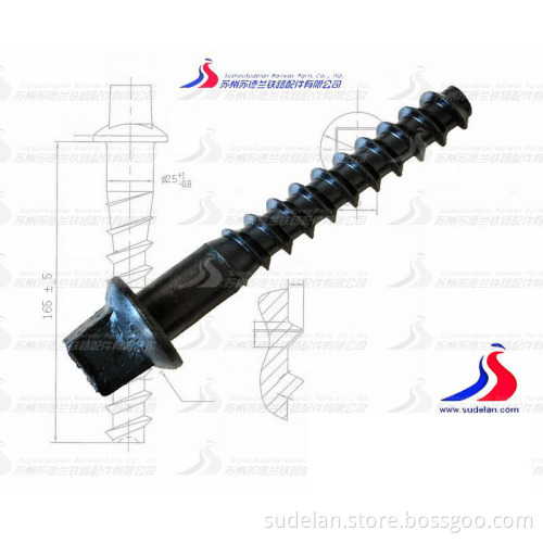 Railroad Fasteners Square Head Screw ASTM A66 26X165